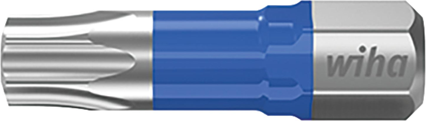 Wiha 7015T Torx® T-bit impact screwdriver with 1/4" drive, short, with torsion zone, T10 x 25 mm, pack of 5