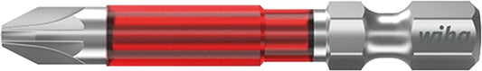 Wiha 7042TY Pozidriv TY bit for power screwdrivers with 1/4" drive, long, with torsion zone, PZ1 x 49 mm, pack of 5