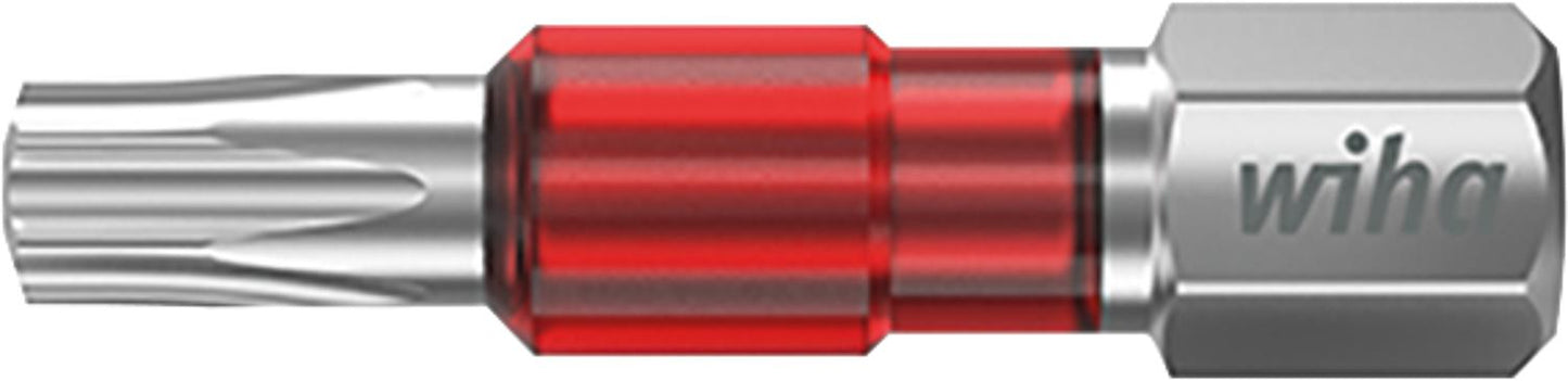 Wiha 7015TY Torx® TY bit for power screwdrivers with 1/4" drive, short, with torsion zone, T10 x 29 mm, pack of 5