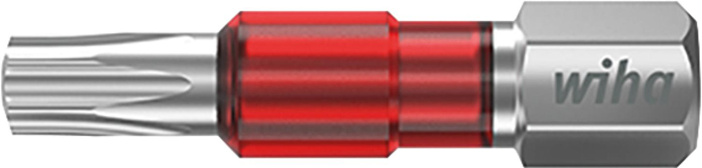 Wiha 7015TY Torx® TY bit for power screwdrivers with 1/4" drive, short, with torsion zone, T10 x 29 mm, pack of 5