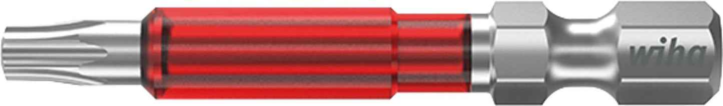 Wiha 7045TY Torx® TY bit for power screwdrivers with 1/4" drive, long, with torsion zone, T10 x 49 mm, pack of 5