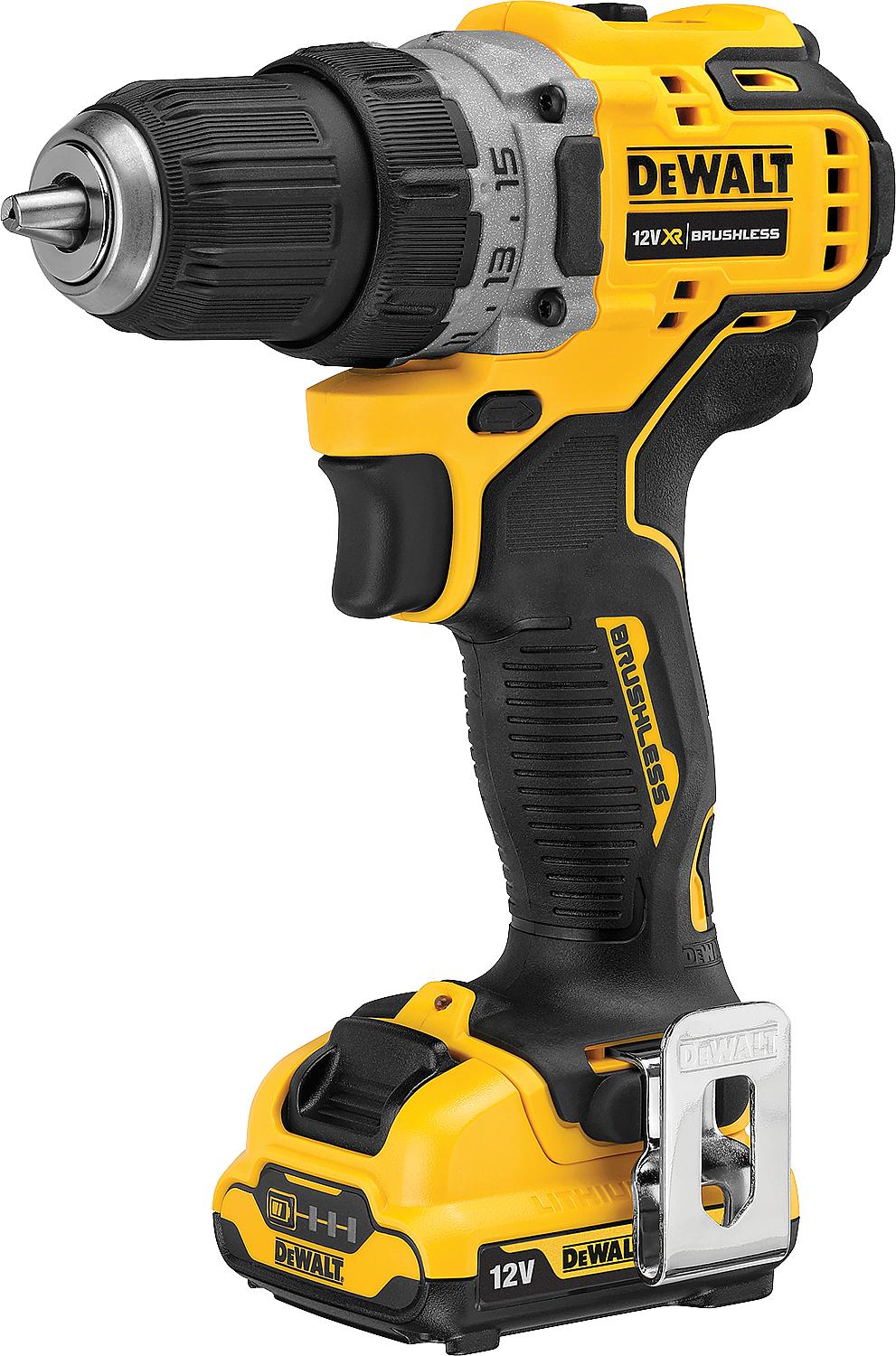 DeWalt 12V DCD701D2-QW cordless drill/driver with 2 x 2.0 Ah batteries and charger
