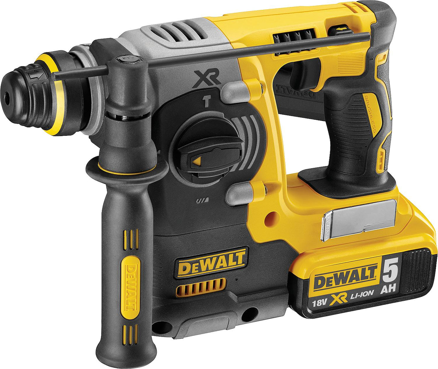 DeWALT 18V DCH273P2T cordless rotary hammer with SDS-Plus chuck, 2 x 5.0 Ah batteries and charger