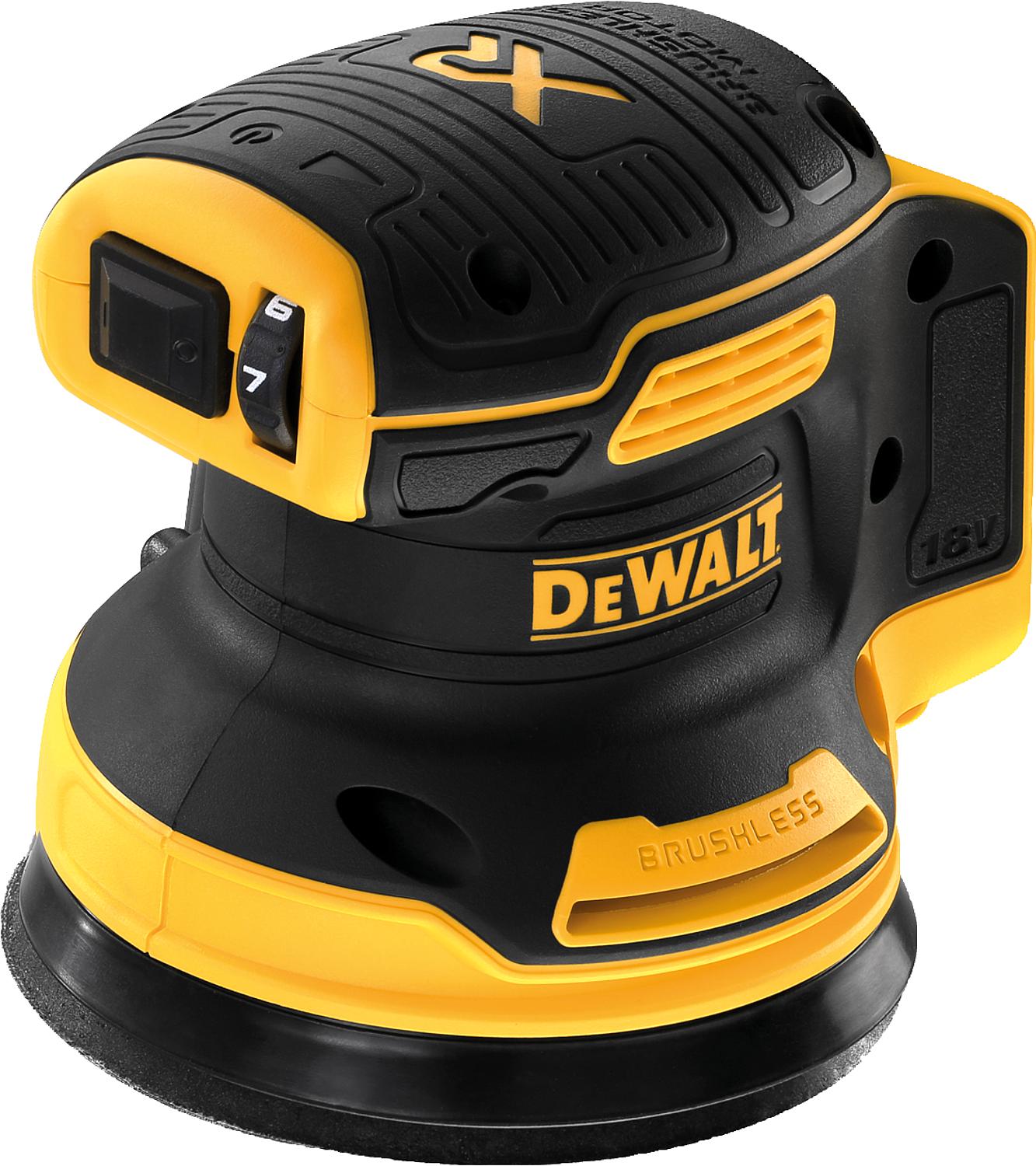 DeWALT 18V DCW210NT cordless random orbital sander with 125mm disc diameter, without batteries and charger
