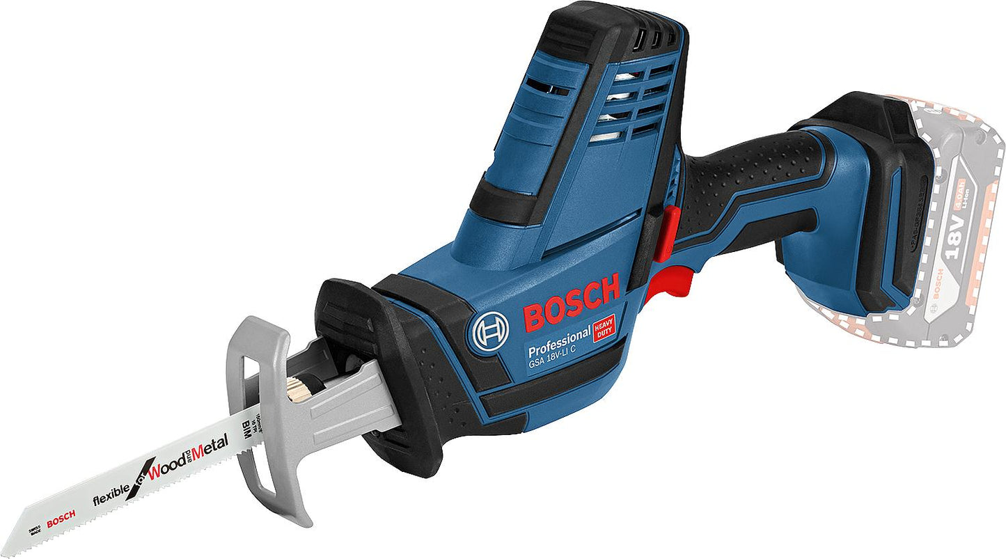 BOSCH GSA 18V-Li C 18V cordless reciprocating saw with 2x 5.0 Ah batteries and charger
