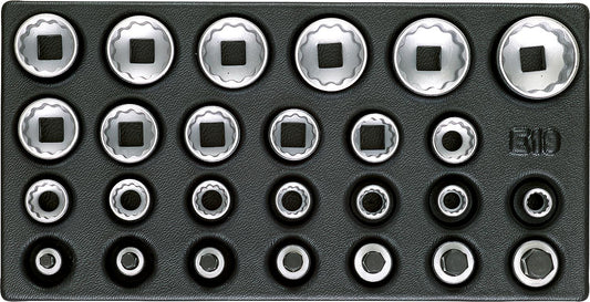 External 12-point socket wrench set GEDORE1500 ES-D 19, 26-piece 1/2"