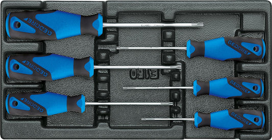 GEDORE 6-piece screwdriver set in ABS plastic, Torx module