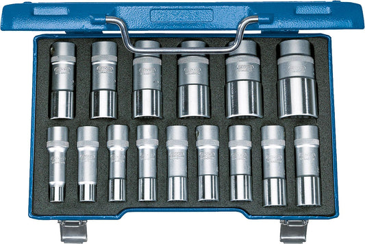 Aussensechskant Steckschlüsseleinsatz-Satz GEDORE D 19 L-015, 15-teilig 1/2"