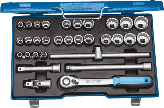GEDORE D 19 XMAU-20 socket wrench set, 31-piece 1/2"