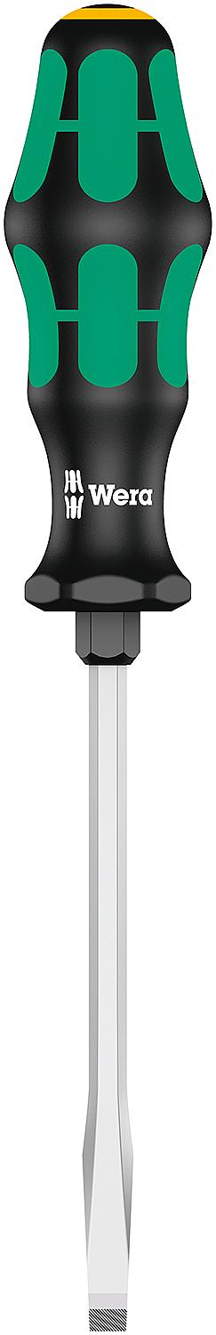 Wera 334 SK slotted screwdriver, Kraftform Plus series 300, hexagonal blade, laser tip, SL3.5 x 0.6 x 100 mm