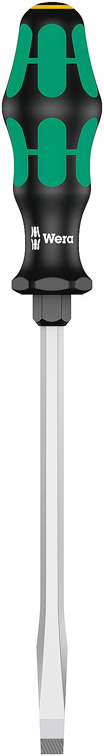 Wera 334 SK slotted screwdriver, Kraftform Plus series 300, hexagonal blade, laser tip, SL3.5 x 0.6 x 100 mm