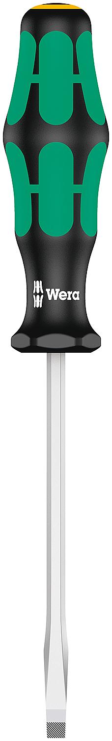 Wera 334 SK slotted screwdriver, Kraftform Plus series 300, hexagonal blade, laser tip, SL3.5 x 0.6 x 100 mm