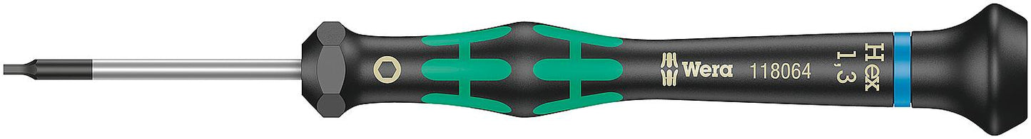 Feinmechanik-Innensechskant-Schraubendreher 2054 Serie Kraftform Micro, Drehkappe, Black Point-Spitze, Hex-Plus