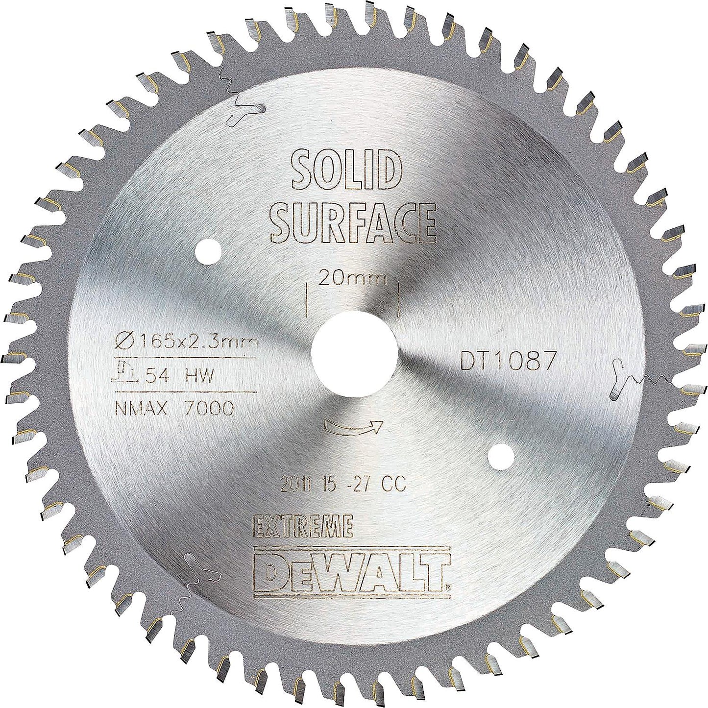 DeWalt circular saw blade Ø165x20x2.3mm with 54 teeth