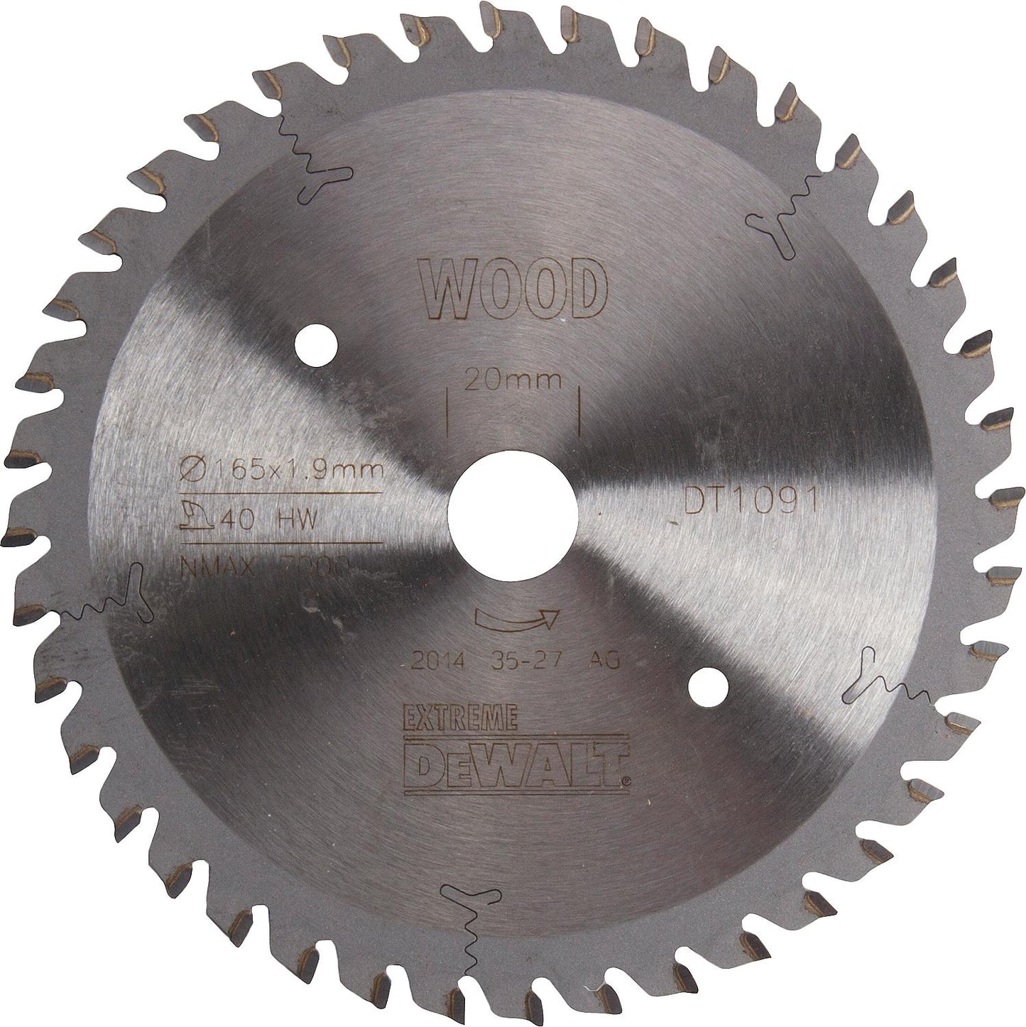 DeWalt circular saw blade Ø165x20x2.3mm with 54 teeth