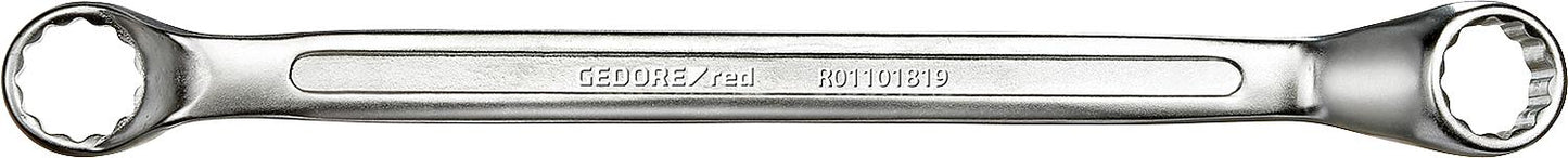 Clé à double anneau, métrique, longue, coudée, R0110