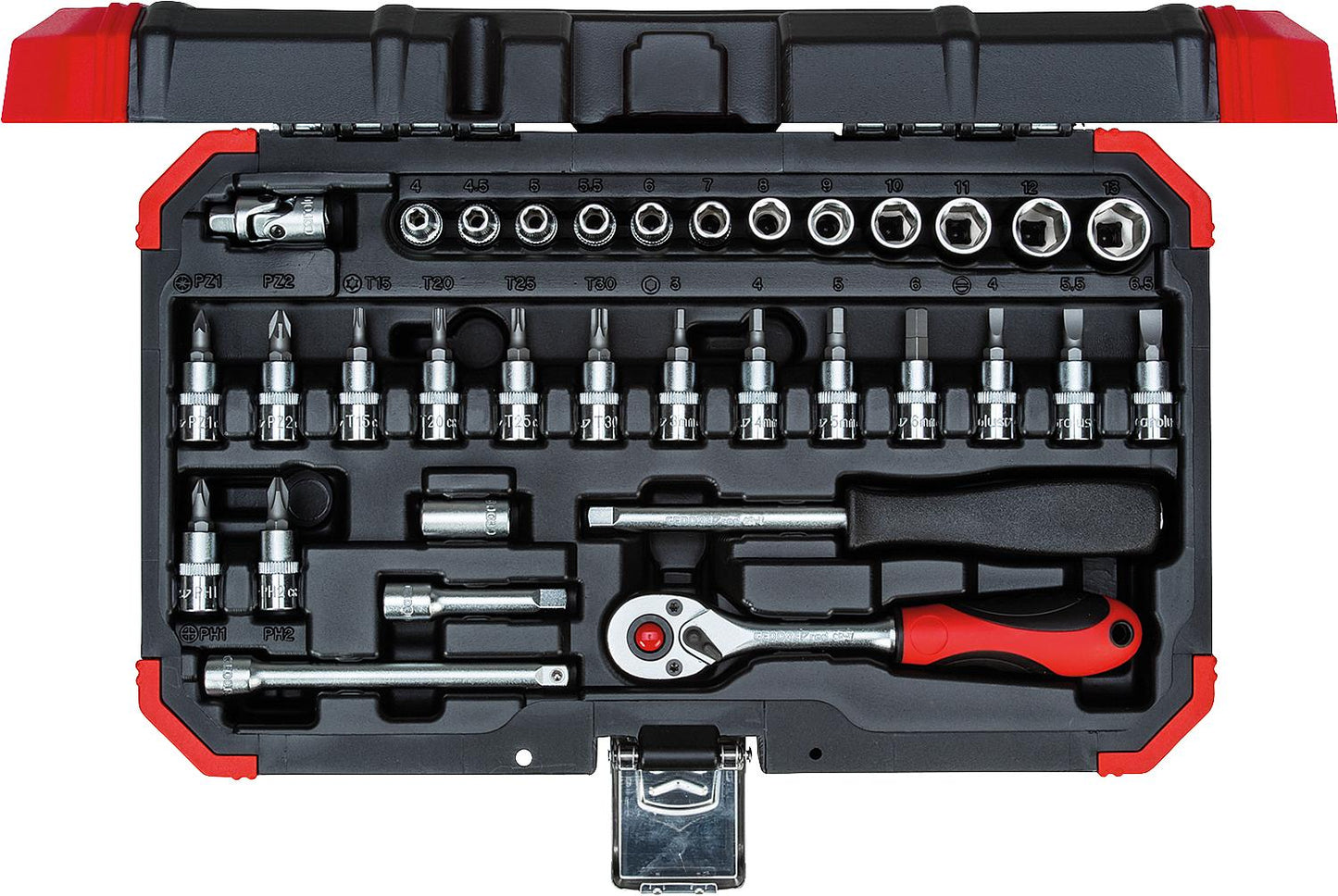 Jeu de clés à douille GEDORE rouges R49003033, 33 pièces 1/4"