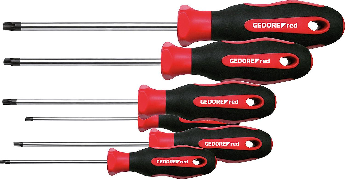 Jeu de 6 tournevis Torx rouges GEDORE
