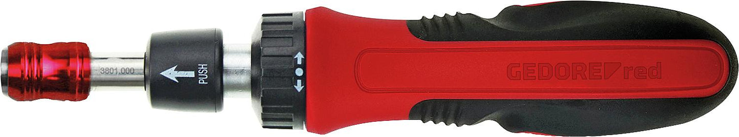 GEDORE red 1/4" ratchet screwdriver with telescopic blade 183mm - 287mm