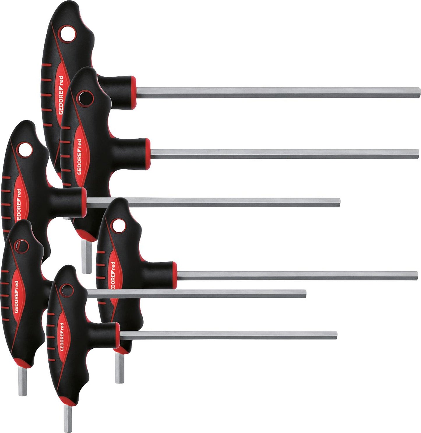 GEDORE red 6-piece angle screwdriver set, T-handle, hex socket