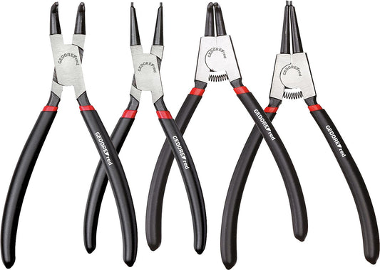 Jeu de 4 pinces à circlips GEDORE rouges, droites et coudées