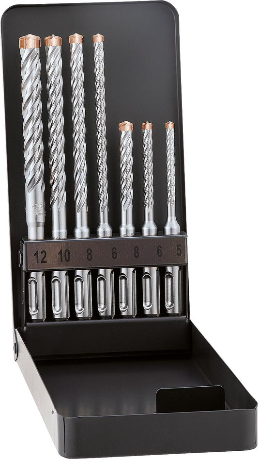 Forets à percussion Alpen SDS-Plus Force X, 5-6-8x110, 6-8-10-12x160, coffret de 7 pièces