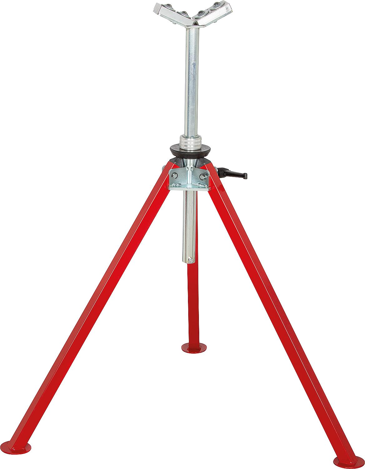Folding pipe stand with ball bearing guide