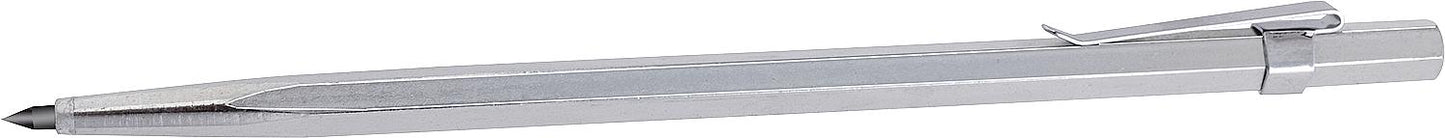 Scribing needle with carbide insert and mounting clip, shaft diameter 6mm, length 145mm
