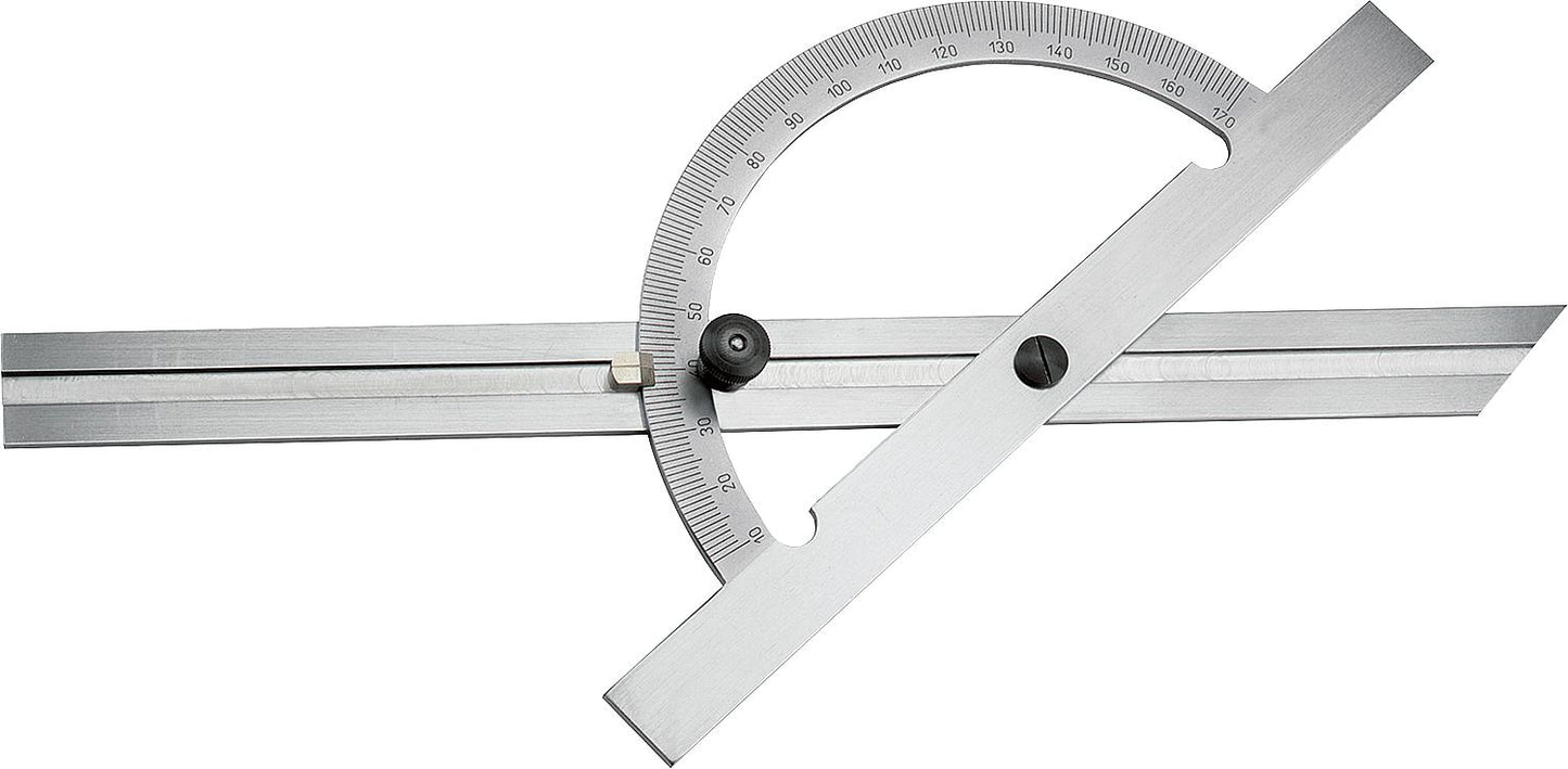 Protractor 10-170° Steel, chrome-plated, standard version, 150 x 300 mm