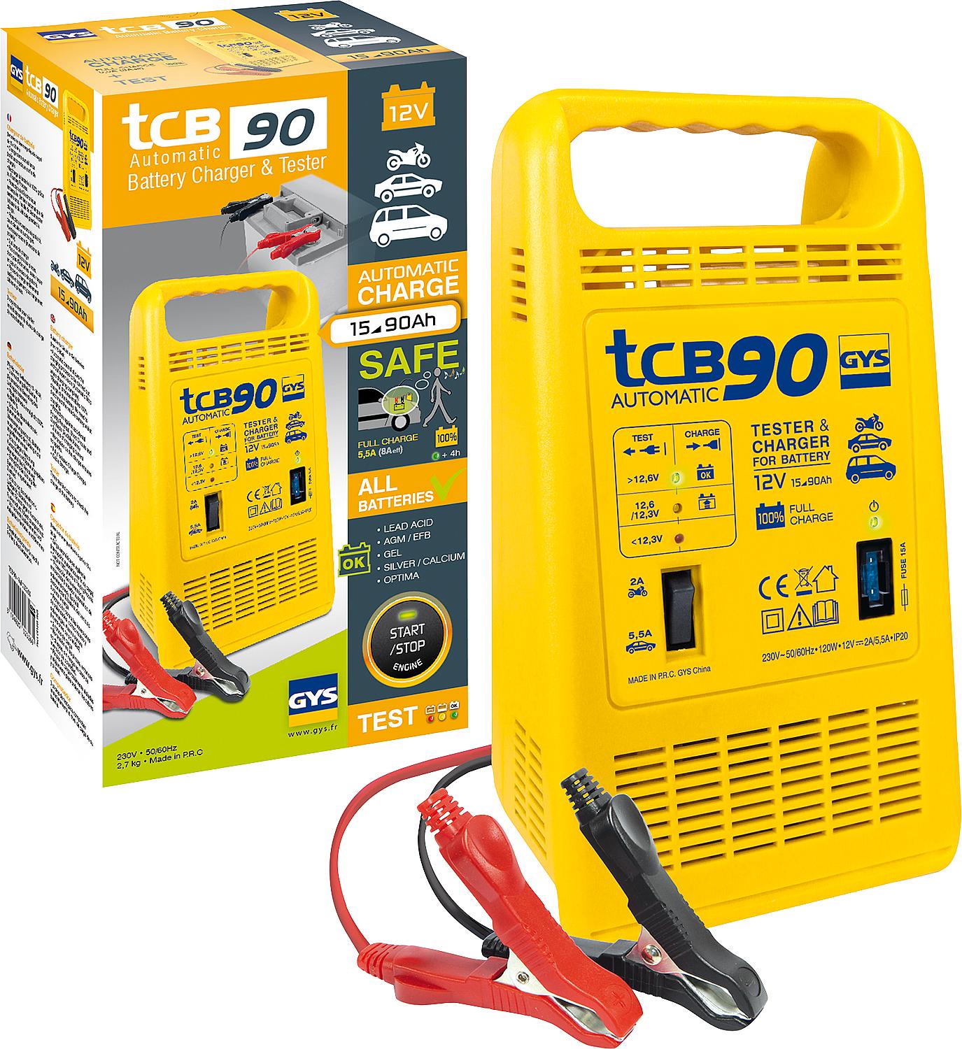 Vollautomatisches Batterielade- gerät, für 12 V Batterien, 15- 90 Ah, Typ TCB 90 automatisch