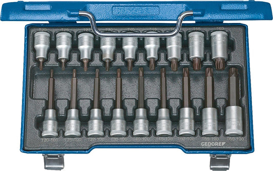 Torx® socket set GEDORE ITX 19 LKP, 18-piece 1/2"