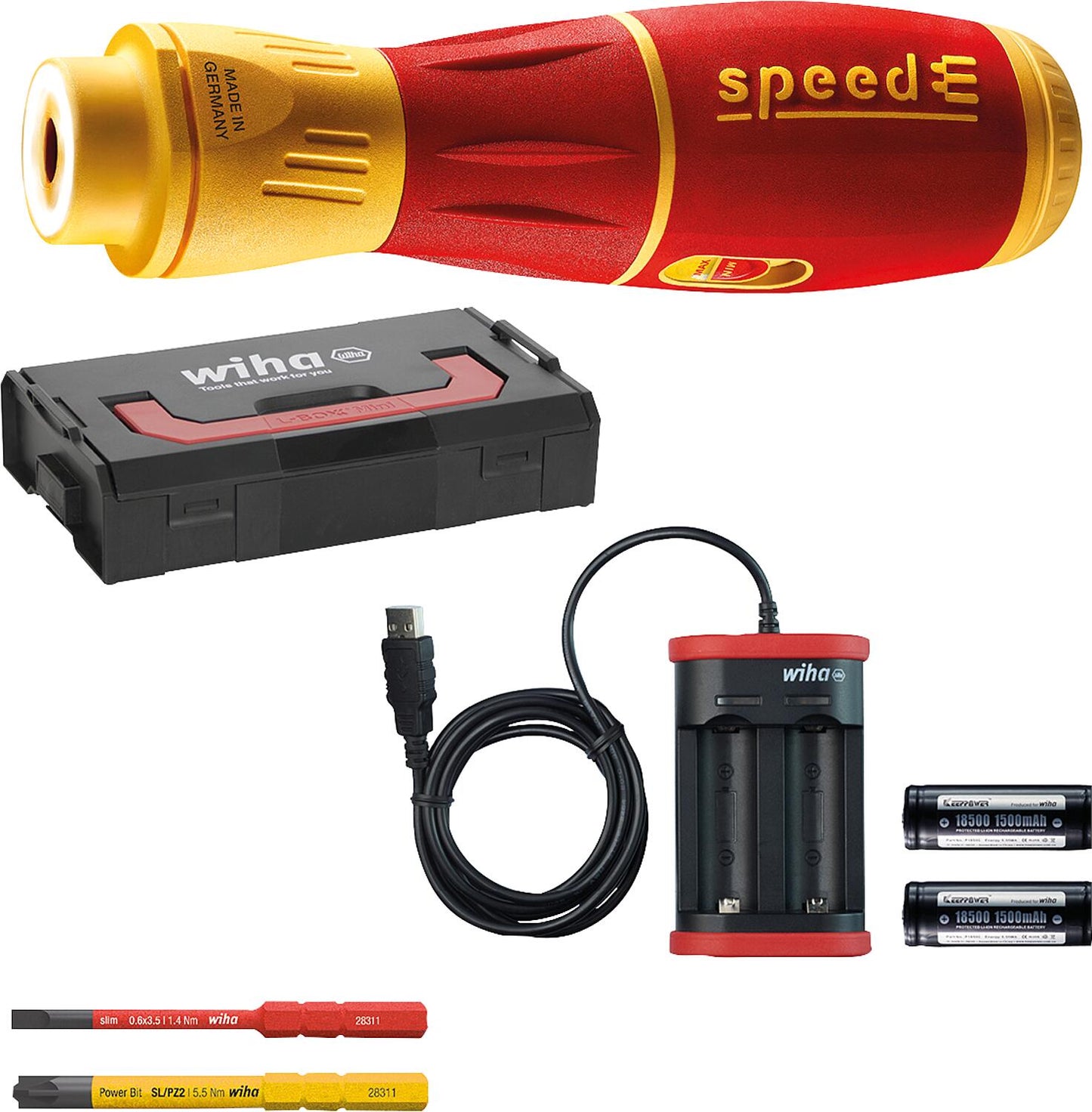 Jeu de 6 tournevis sans fil Wiha speedE® II avec Mini-L-BOXX®