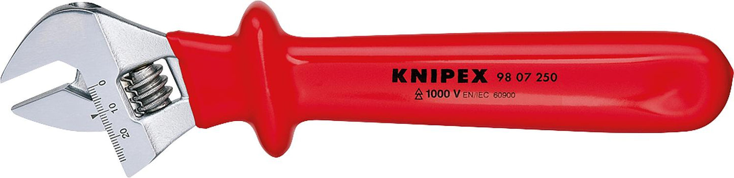 KNIPEX adjustable wrench, dip-insulated, jaw opening 22°