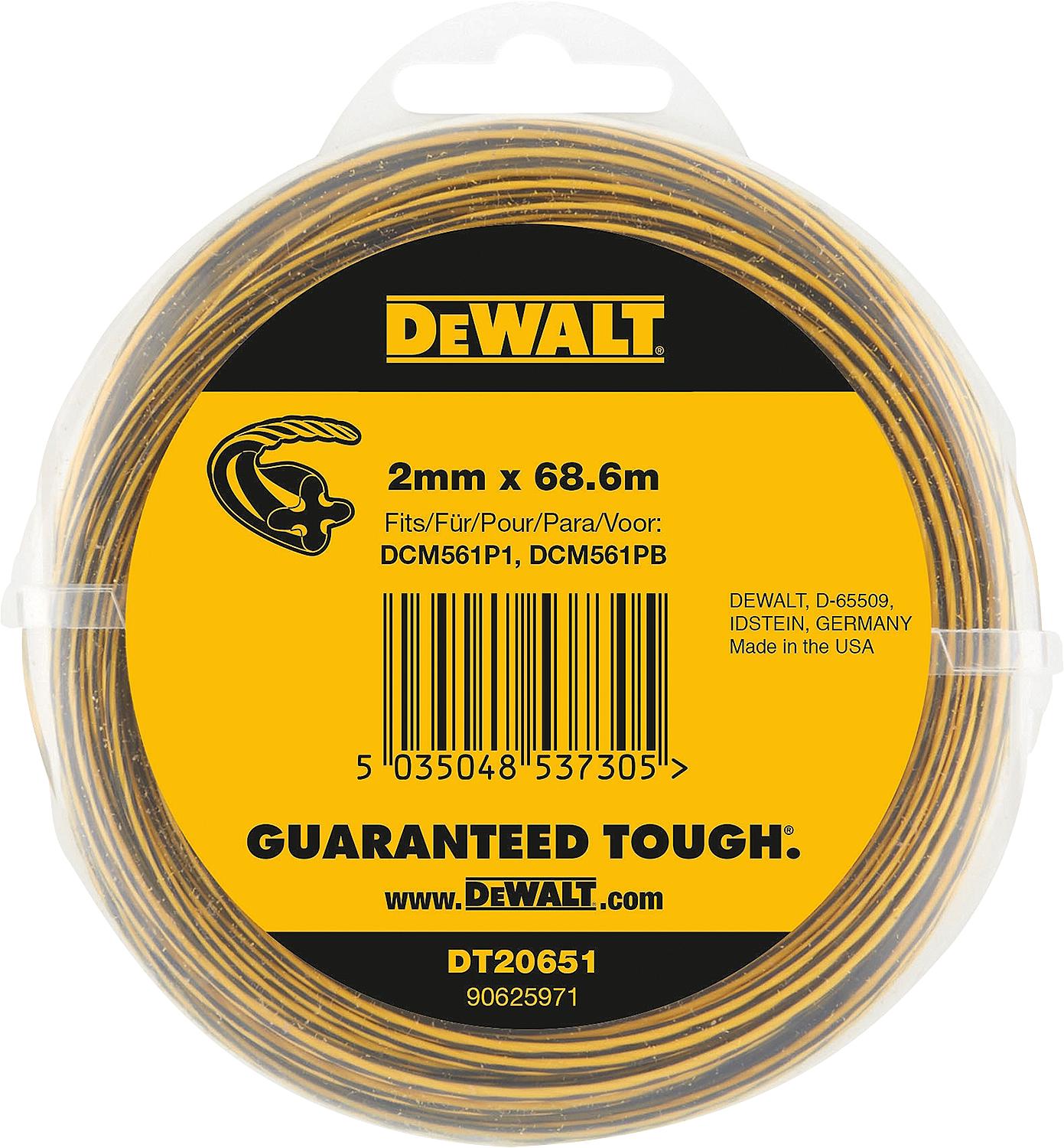 DeWALT DT20651 trimmer line for cordless grass trimmers and brushcutters, Ø2.0mm, length 68.6m