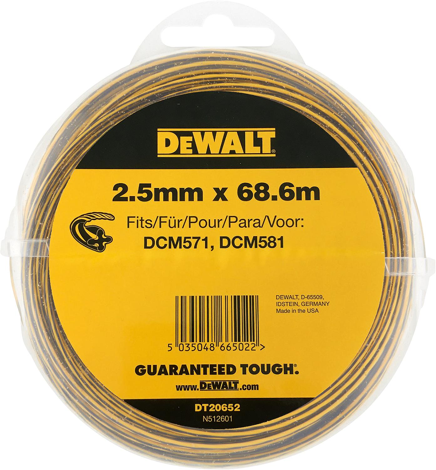 DeWALT DT20651 trimmer line for cordless grass trimmers and brushcutters, Ø2.0mm, length 68.6m