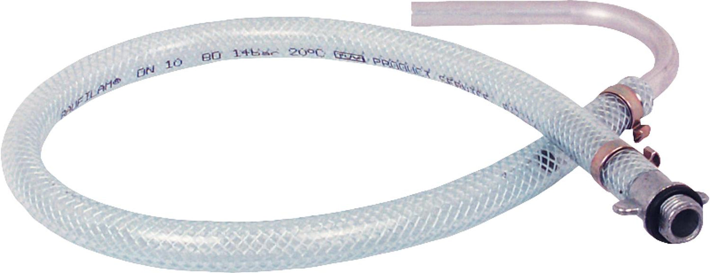 PVC hose complete with nozzle pipe and connection fitting, length: 750 mm