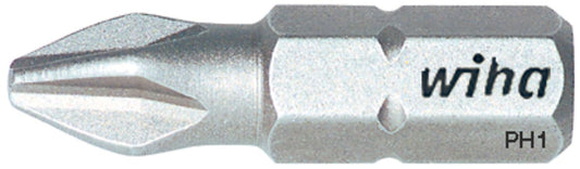 Wiha 7011Z Standard Phillips bit with 1/4" drive, short, PH1 x 25 mm