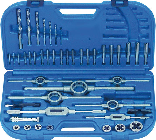 Handgewindebohrersatz HSSG mit Spiralbohrern M 3 - M 12 im Kunststoffkoffer, 45-teilig
