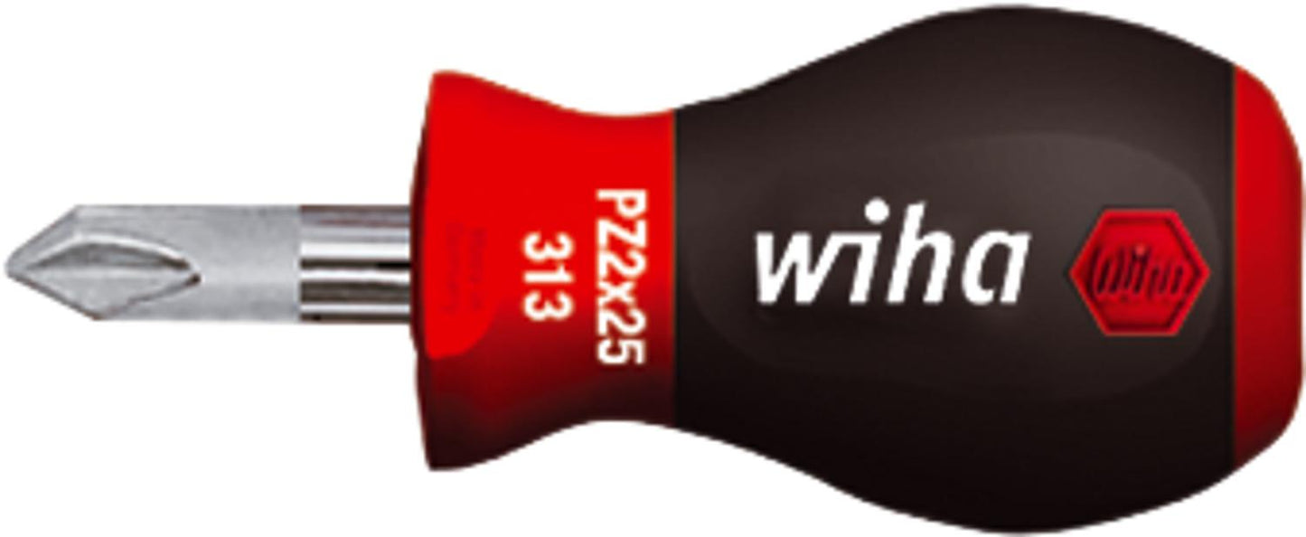 Pozidriv-Schraubendreher Stubby 313SY SoftFinish®, Klinge rund, ChromTop®-Spitze