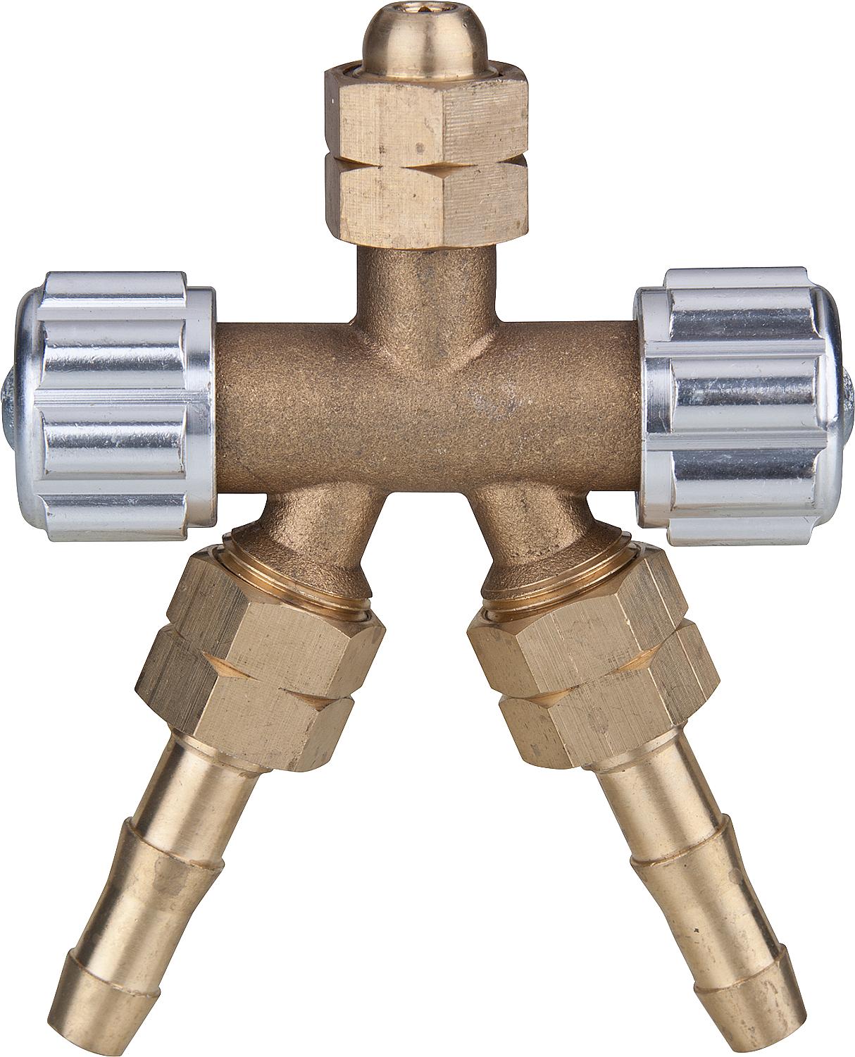Acetylene distributor connection: 3 x G3/8" / LW 9 with plastic handwheel