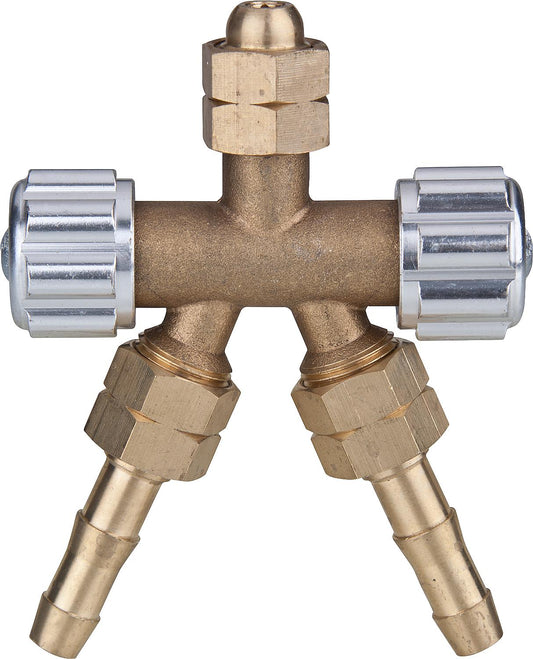 Acetylene distributor connection: 3 x G3/8" / LW 9 with plastic handwheel