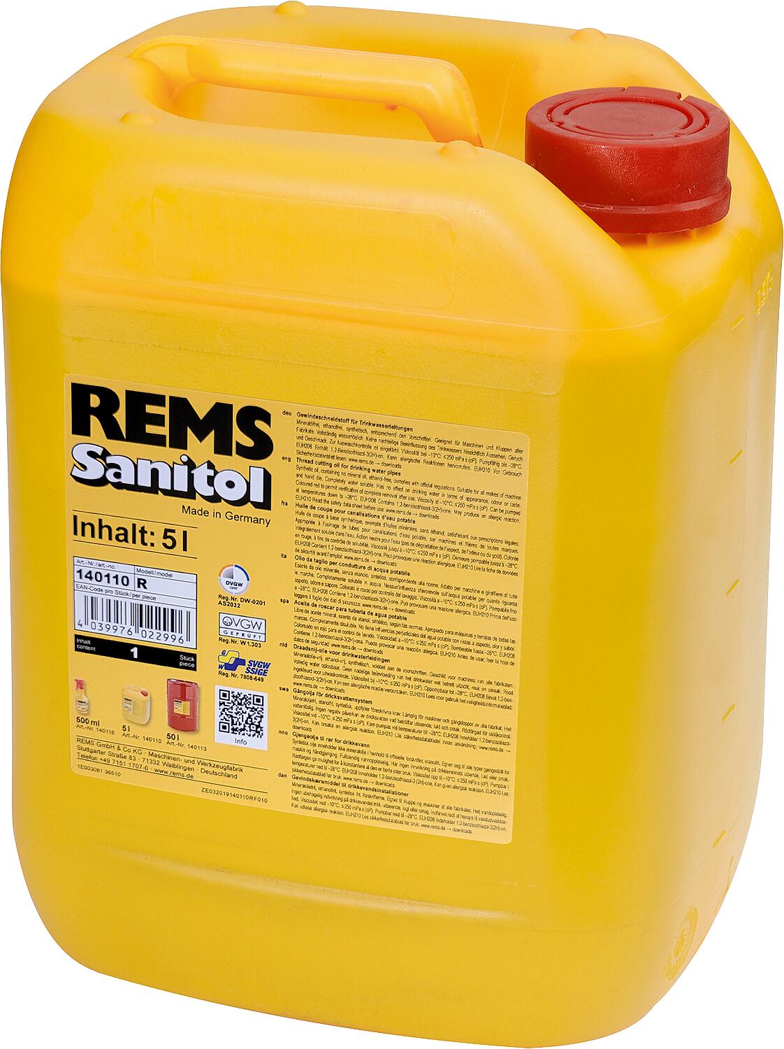 Gewindeschneidöl/Kühlschmierstoff REMS Sanitol