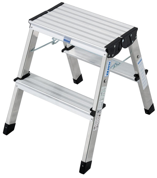 Double folding step stool. Working height 2.45 m, standing height 0.45 m, 2x2 steps