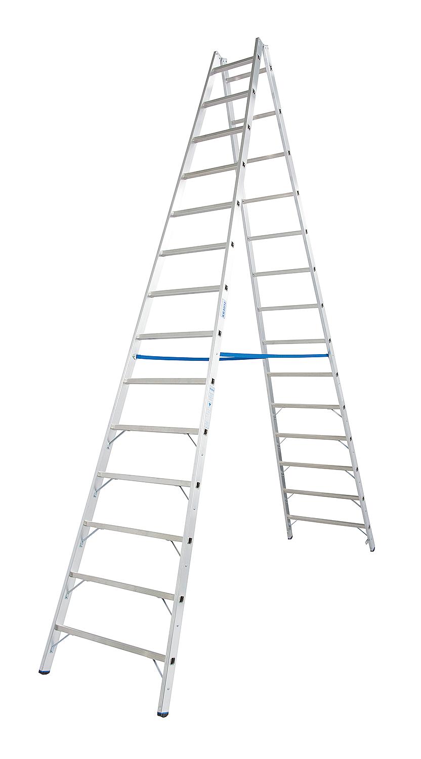 Double rung ladder, working height 3.03 m, ladder height 1.68 m, 2 x 6 rungs