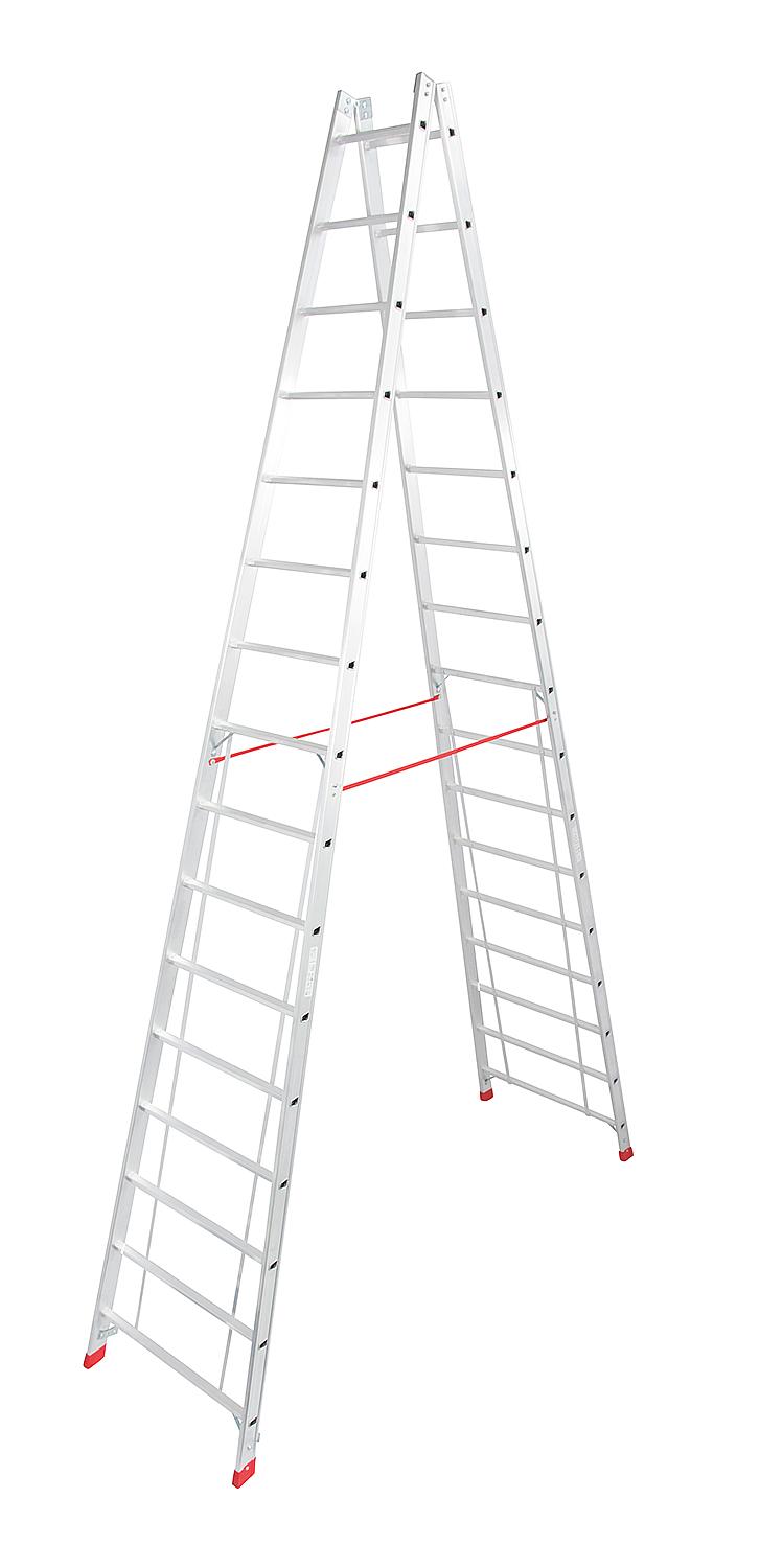 Double rung ladder, working height 3.03 m, ladder height 1.68 m, 2 x 6 rungs