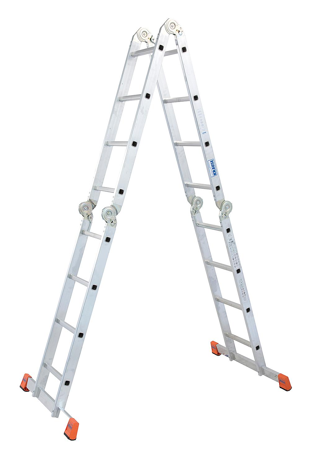 Articulated universal ladder, working height 3.85 - 5.75m, 4x4 rungs
