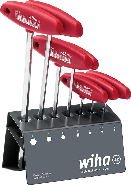 Hex screwdriver set with cross handle. In a workbench stand, 7 pieces, type 334 VB