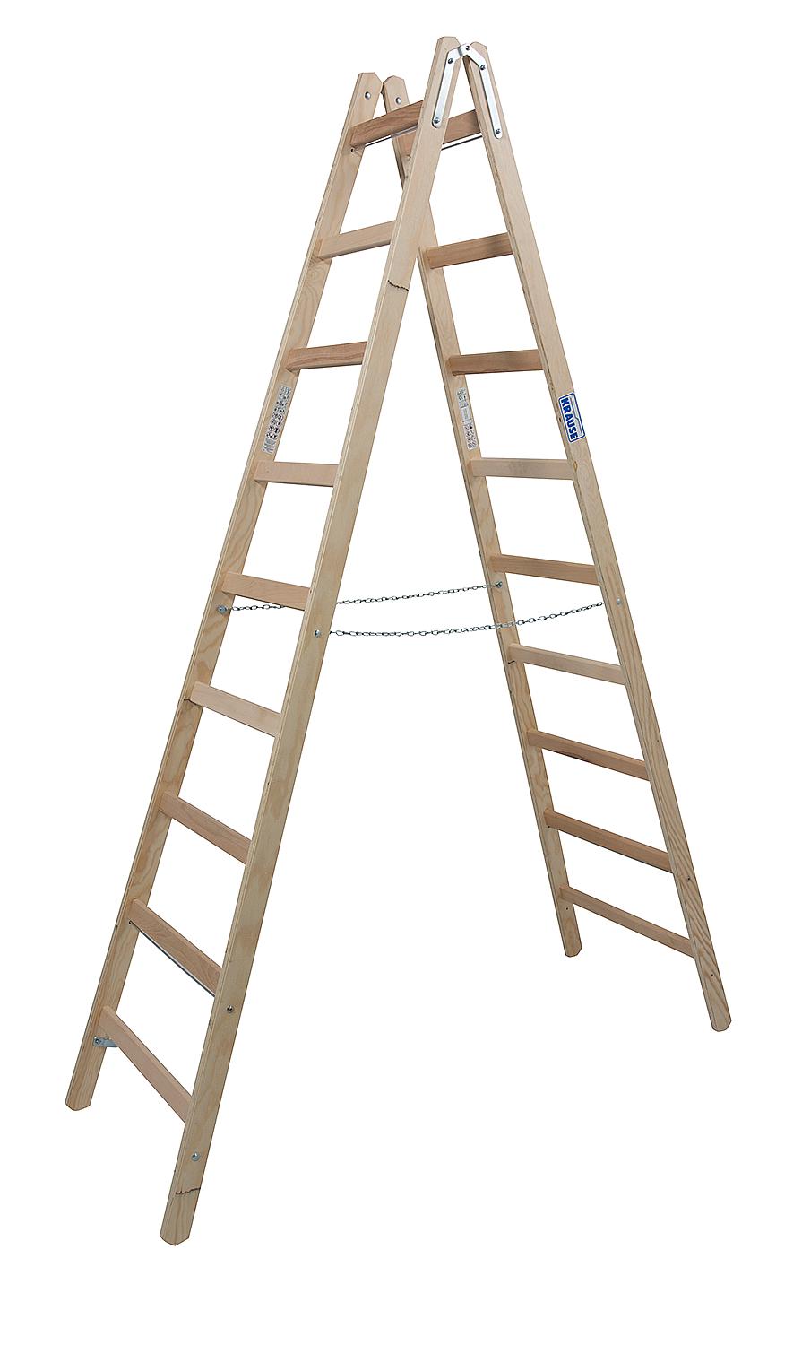 Échelle double en bois avec barreaux/marches