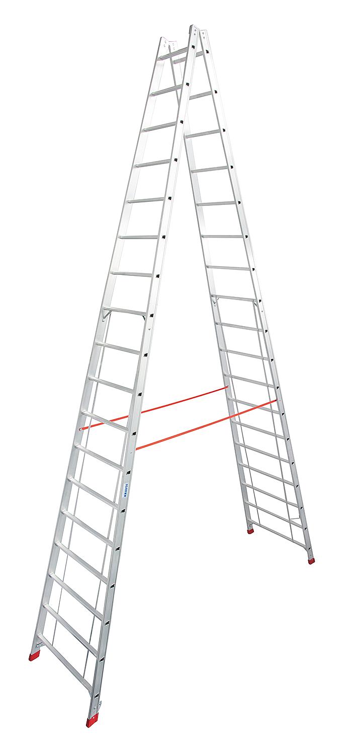 Double rung ladder, working height 3.03 m, ladder height 1.68 m, 2 x 6 rungs