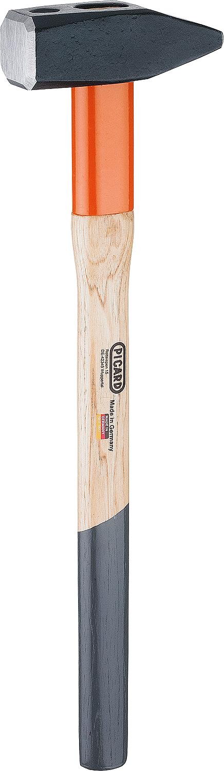 Vorschlaghammer PICARD 3000g, mit Hickory-Holzstiel und Stielschutzhülse